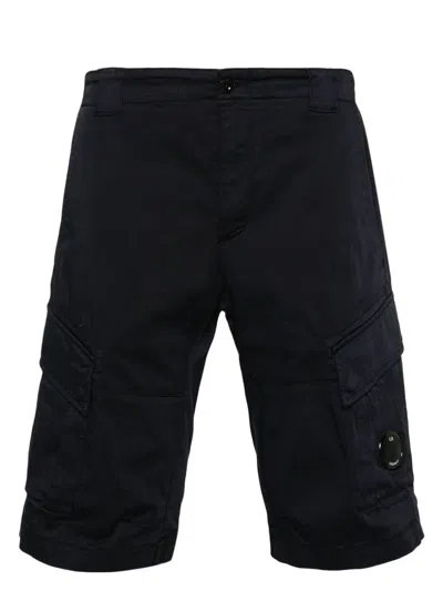 C.p. Company Tailored Cargo Shorts With Distinctive Pocket Details In Black