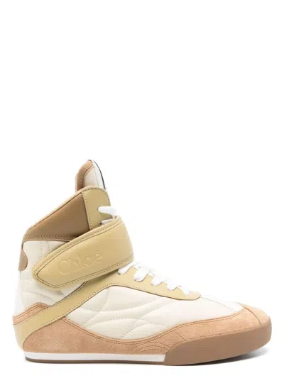 Chloé Chloè Kick Leather Sneakers In Beige