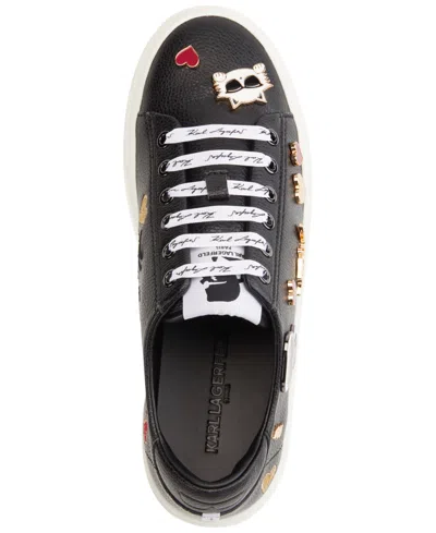 Karl Lagerfeld Women's Cammy Embellished Logo Low Top Platform Sneakers In Black
