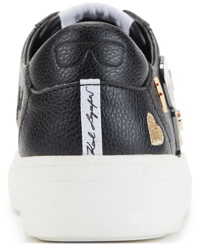 Karl Lagerfeld Women's Cammy Embellished Logo Low Top Platform Sneakers In Black