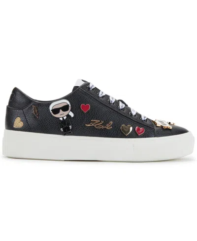 Karl Lagerfeld Women's Cammy Embellished Logo Low Top Platform Sneakers In Black