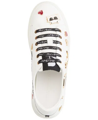 Karl Lagerfeld Women's Cate Pins Lace Up Sneaker In White