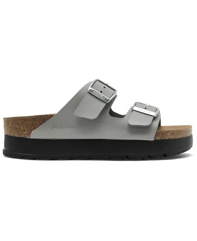 Birkenstock Arizona Platform Slide Sandal In Stone Coin