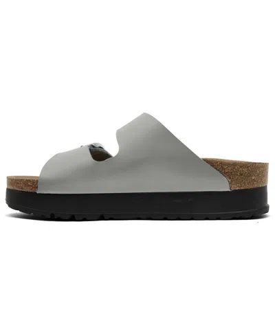 Birkenstock Arizona Platform Slide Sandal In Stone Coin