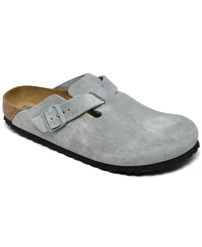 Birkenstock Slipper Boston Braided Colour Basalt Gray In Pure Sage