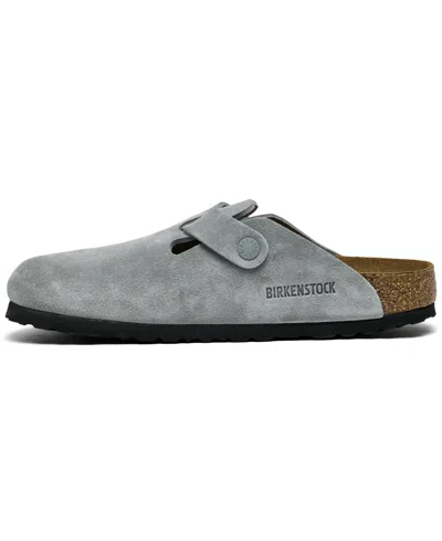 Birkenstock Slipper Boston Braided Colour Basalt Gray In Pure Sage