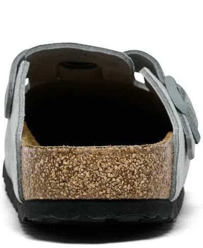 Birkenstock Slipper Boston Braided Colour Basalt Gray In Pure Sage