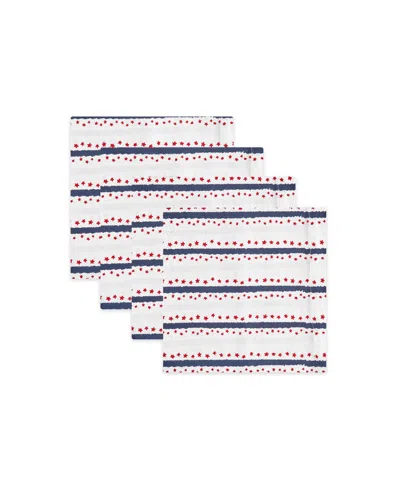 Tableau Mini Stars Set Of 4 Placemats, 8.25" X 8.25" In Red,white,blue