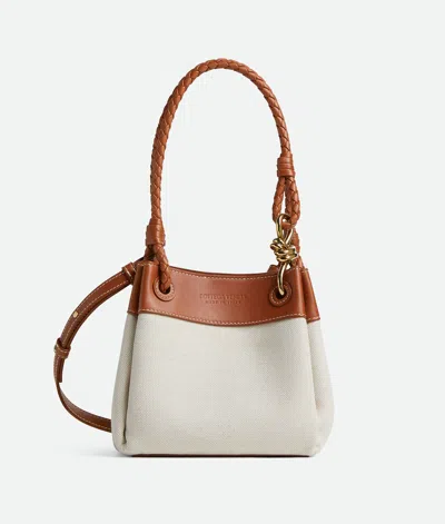 Bottega Veneta Parachute Small Canvas Shoulder Bag In Natural Light Wood