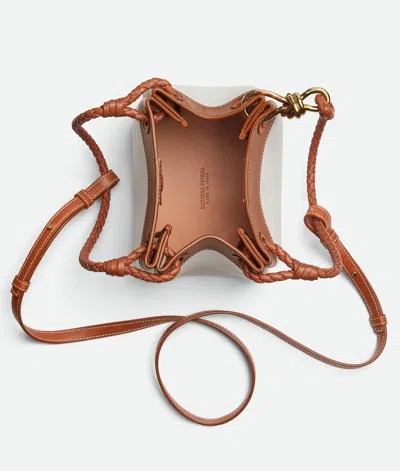 Bottega Veneta Parachute Small Canvas Shoulder Bag In Natural Light Wood