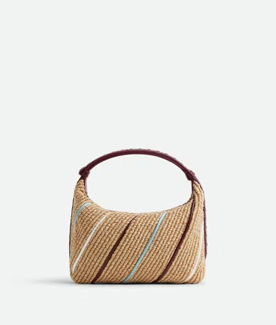 Bottega Veneta Wallace Small Striped Leather-trimmed Raffia Tote In Neutral