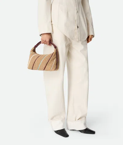 Bottega Veneta Wallace Small Striped Leather-trimmed Raffia Tote In Neutral