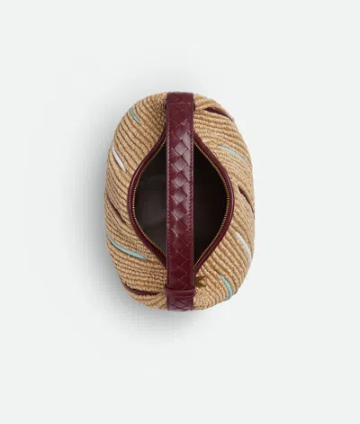 Bottega Veneta Wallace Small Striped Leather-trimmed Raffia Tote In Neutral