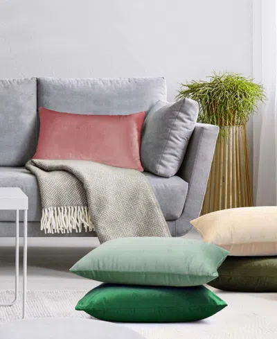 Nestl Elegant 2-pack Velvet Decorative Throw Pillows With Removeable Covers, 12" X 20" In Sage Green