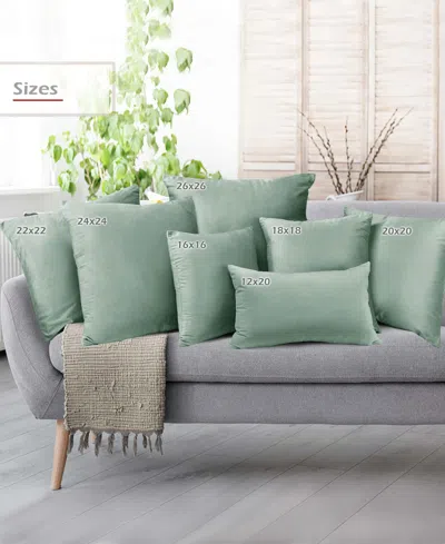 Nestl Elegant 2-pack Velvet Decorative Throw Pillows With Removeable Covers, 12" X 20" In Sage Green