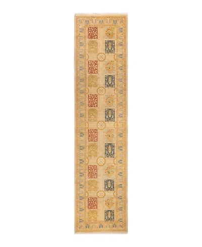 Adorn Hand Woven Rugs Mogul M1494 3'x12'6'' Runner Area Rug In Ivory