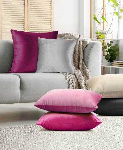 Nestl Elegant Velvet Removeable Cover 2-pack Decorative Pillows, 26" X 26" In Magenta