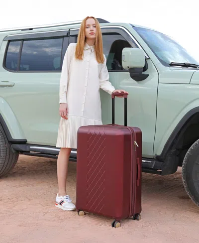 Badgley Mischka Diamond 3-piece Expandable Spinner Luggage Set In Burgundy