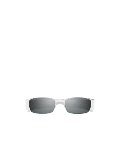 Saint Laurent Sl 738 Linea Sl Logo 001 Silver Silver Sunglasses In Gray