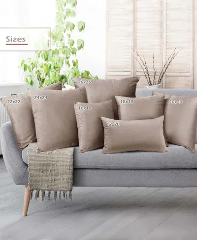 Nestl Elegant 2-pack Velvet Decorative Throw Pillows With Removeable Covers, 18" X 18" In Taupe