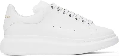 Alexander Mcqueen Men White Sneakers With Logo Lettering On The Rear And Oversize Rubber Sole In Lea In Animal Print