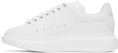 Alexander Mcqueen Men White Sneakers With Logo Lettering On The Rear And Oversize Rubber Sole In Lea In Animal Print