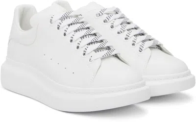 Alexander Mcqueen Men White Sneakers With Logo Lettering On The Rear And Oversize Rubber Sole In Lea In Animal Print