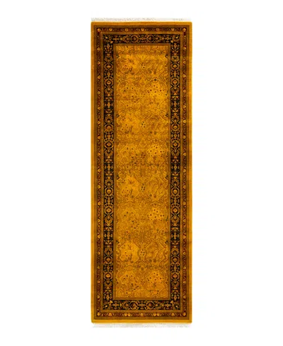 Adorn Hand Woven Rugs Fine Vibrance M1789 2'7''x8' Runner Area Rug In Gold