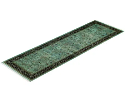 Adorn Hand Woven Rugs Fine Vibrance M1789 2'6''x8'1'' Runner Area Rug In Green