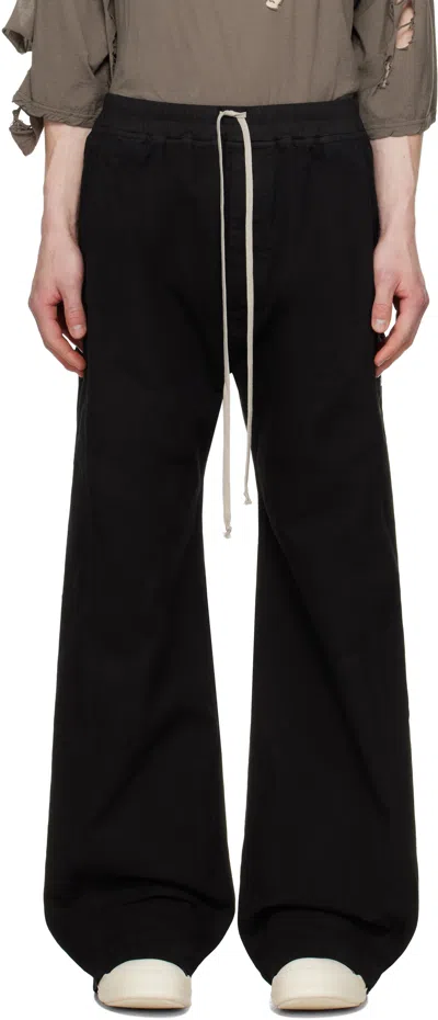 Rick Owens Drkshdw Drawstring Elastic Waist Casual Pants In 09 Black