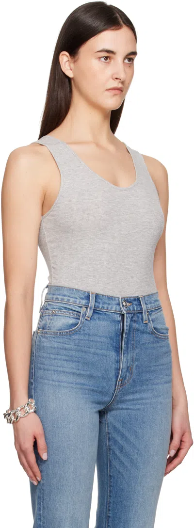 Anine Bing Ribbed Bodysuit Scoop Back In Blue