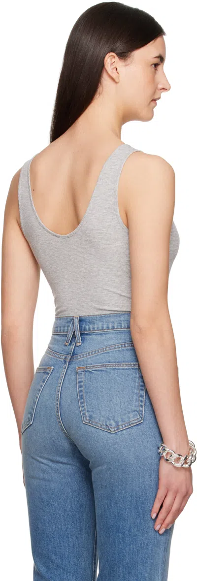 Anine Bing Ribbed Bodysuit Scoop Back In Blue