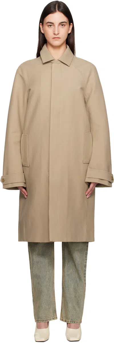 Entire Studios Beige Duster Trench Coat In Buff