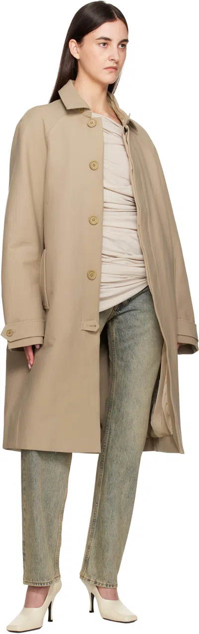 Entire Studios Beige Duster Trench Coat In Buff