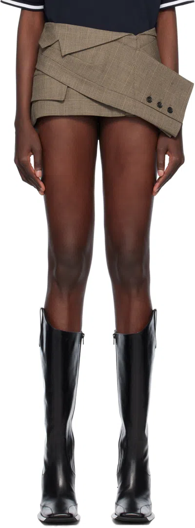 Pushbutton Beige Jacket Micro Skort In Beige