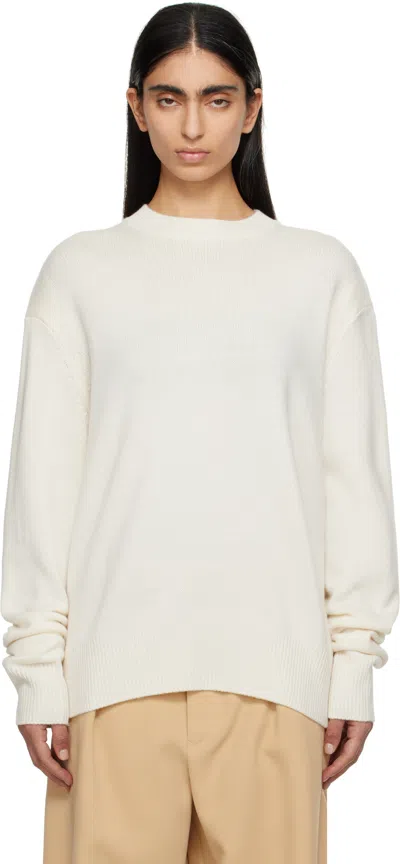 The Frankie Shop Off-white Rafaela Padded Knit Sweater In Ivory