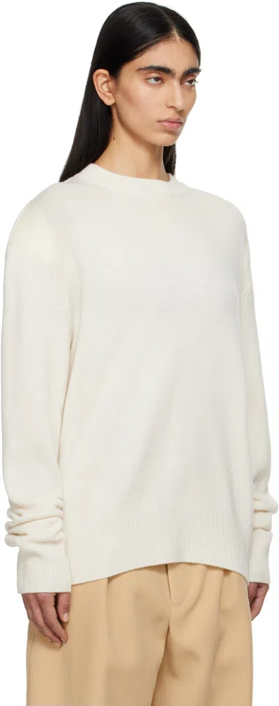 The Frankie Shop Off-white Rafaela Padded Knit Sweater In Ivory