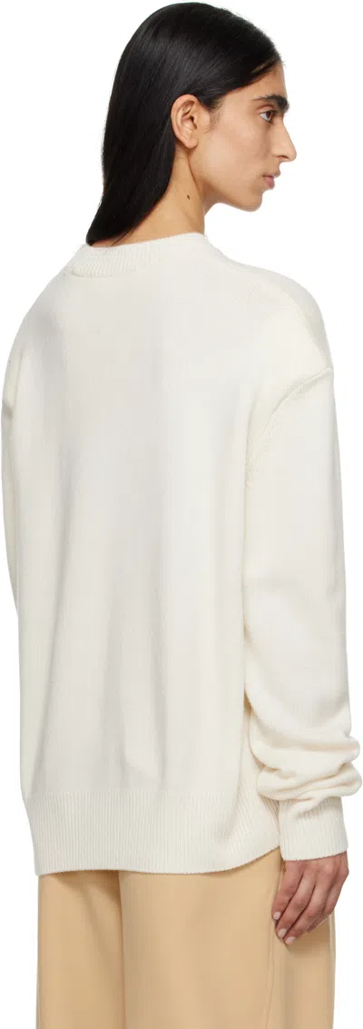 The Frankie Shop Off-white Rafaela Padded Knit Sweater In Ivory