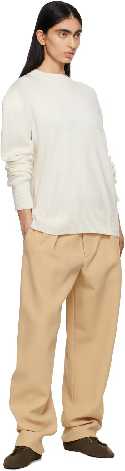 The Frankie Shop Off-white Rafaela Padded Knit Sweater In Ivory