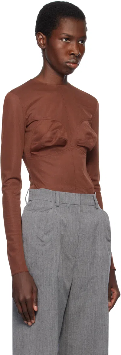 Pushbutton Brown Dummy Shaped Mesh Top In Brown