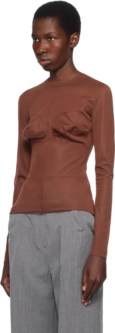 Pushbutton Brown Dummy Shaped Mesh Top In Brown
