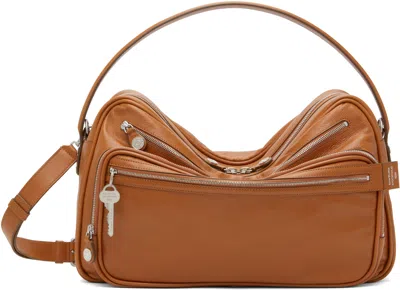 Acne Studios Small Camero Leather Shoulder Bag In Brown