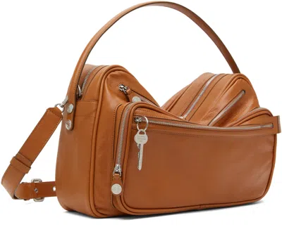 Acne Studios Small Camero Leather Shoulder Bag In Brown