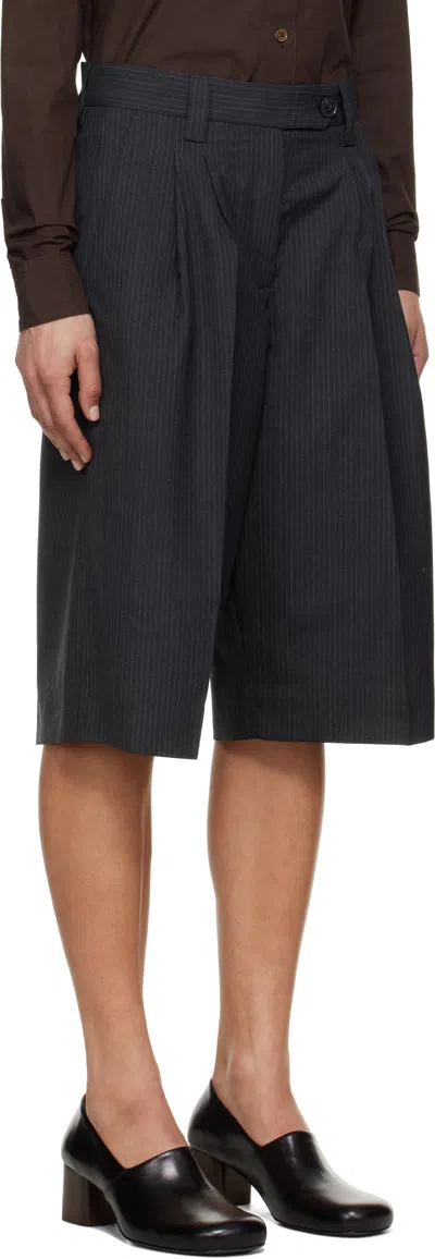 Mfpen Gray Favorite Shorts In Dark Grey Pinstripe