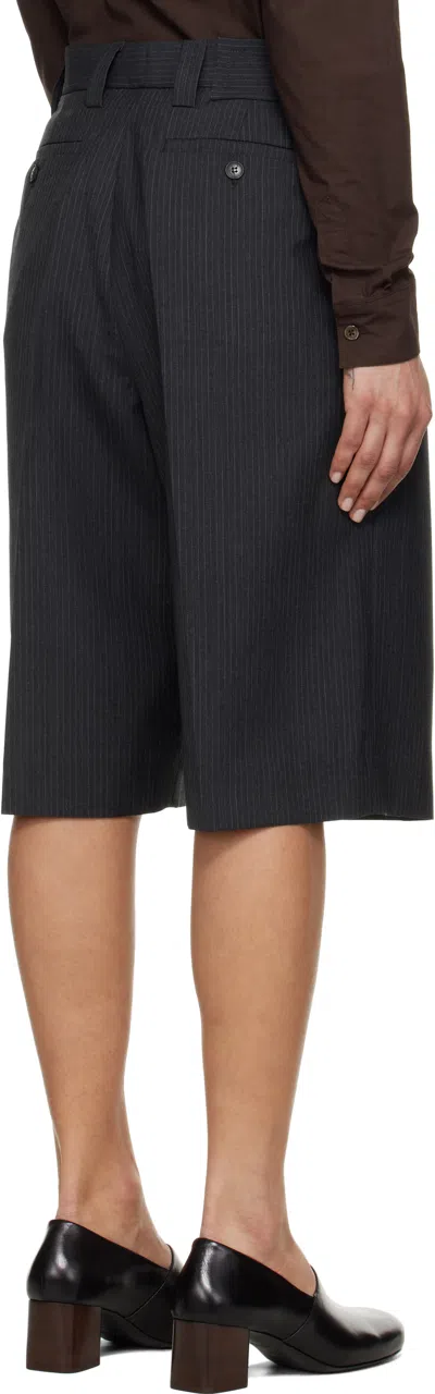 Mfpen Gray Favorite Shorts In Dark Grey Pinstripe