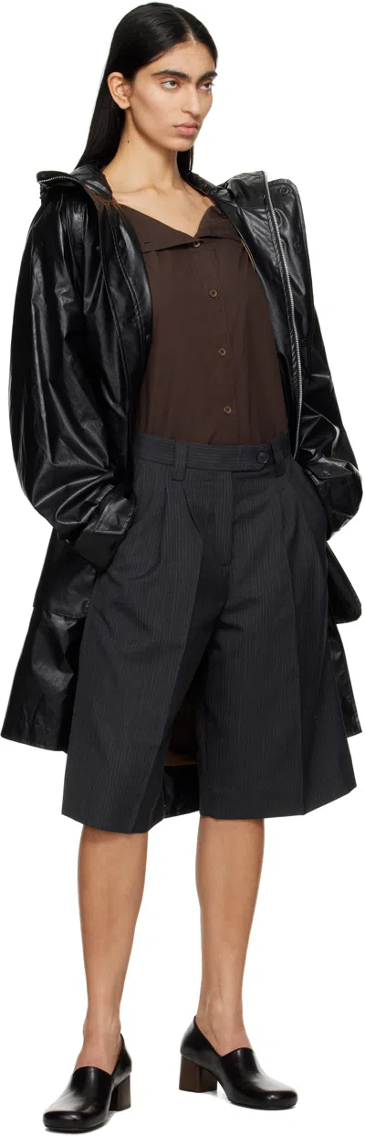 Mfpen Gray Favorite Shorts In Dark Grey Pinstripe