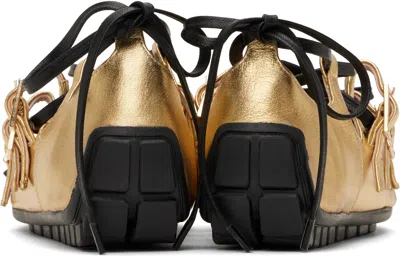 Simone Rocha Ghillie Grip Ballet Flats In Gold