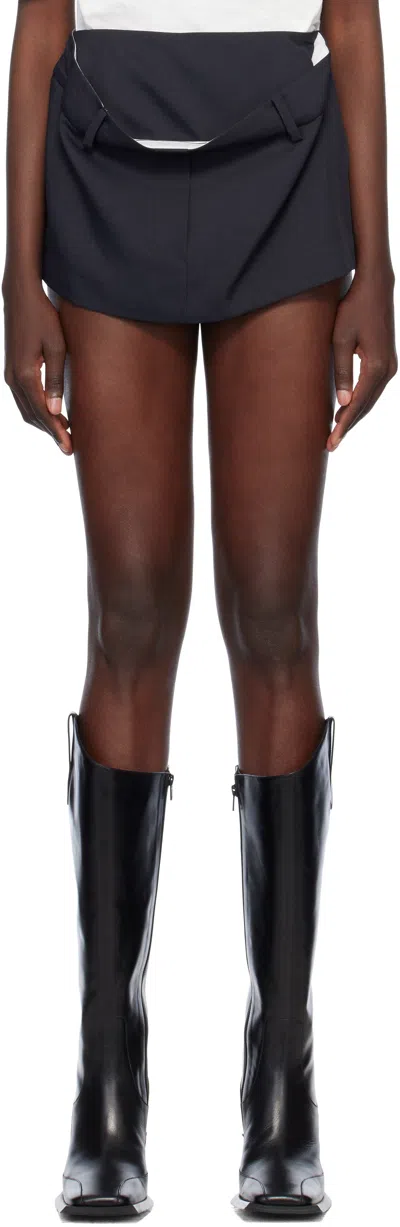 Pushbutton Black Kangaroo Micro Skort In Black