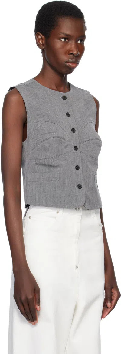 Pushbutton Gray Dummy Shaped Vest In Grey