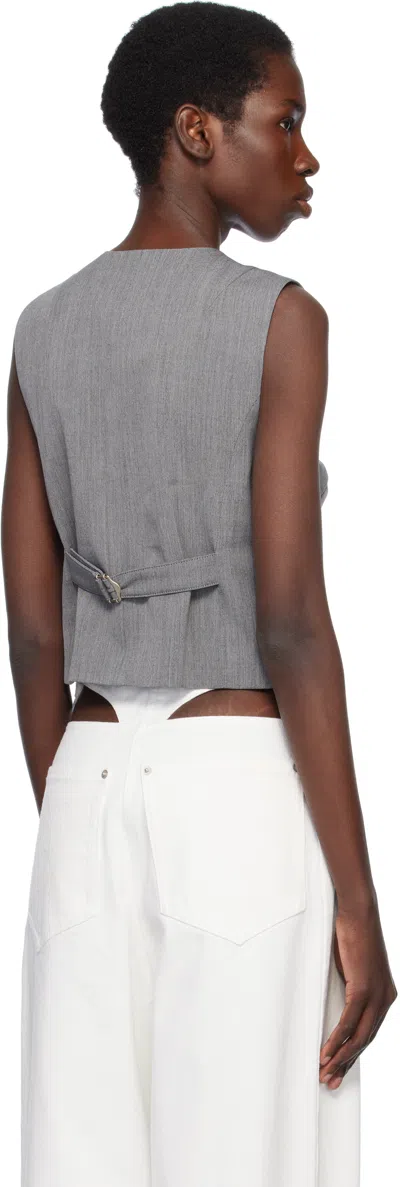 Pushbutton Gray Dummy Shaped Vest In Grey